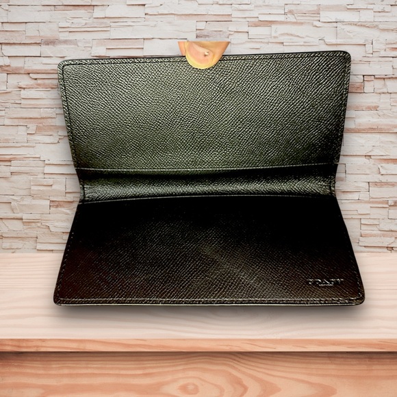 Coach Black Pebbled Leather Envelope Wallet w/ Checkbook Cover NWT - Picture 7 of 8